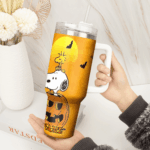 Snoopy Tumbler, Peanuts Stanley Tumbler Wrap, Halloween Tumbler Cup Engraved 40Oz, Handle Lid Stainless Steel - Image 4