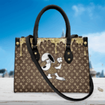 Snoopy Cute Leather Handbags, Custom Woman Luxury Bags Purses, Peanuts Handbag