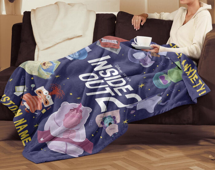 Personalized Inside Out 2 Blanket, Go To Sleep Blanket, Custom name Blanket - Image 3