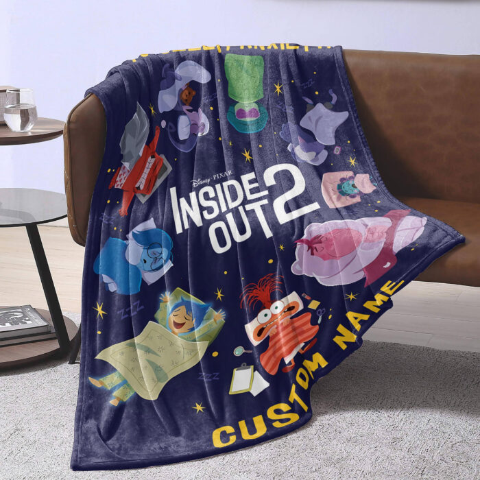 Personalized Inside Out 2 Blanket, Go To Sleep Blanket, Custom name Blanket - Image 2