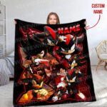 Personalized Shadow The Hedgehog Blanket, Disney Blanket, Custom name Blanket