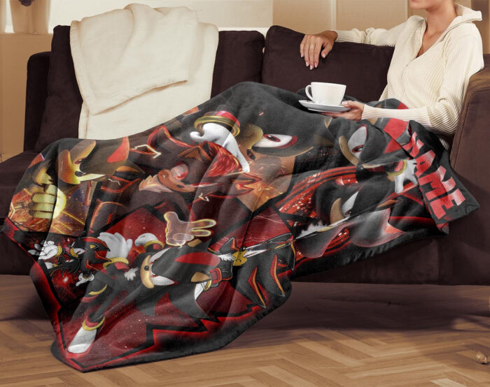 Personalized Shadow The Hedgehog Blanket, Disney Blanket, Custom name Blanket - Image 2