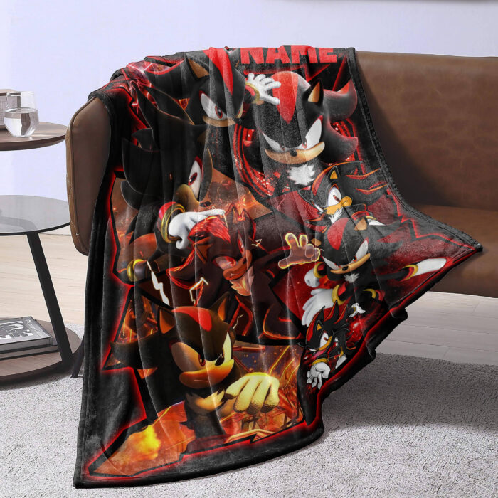 Personalized Shadow The Hedgehog Blanket, Disney Blanket, Custom name Blanket - Image 3