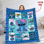 Personalized Stitch Blanket, Lilo and Stitch Disney Blanket, Custom name Blanket