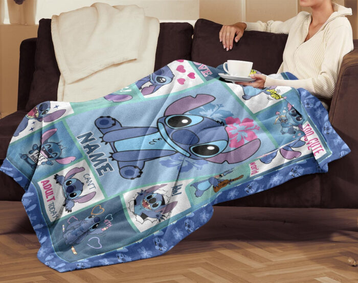 Personalized Stitch Blanket, Lilo and Stitch Disney Blanket, Custom name Blanket - Image 3