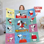 Personalized Snoopy Blanket, Peanuts Blanket, Custom name Blanket