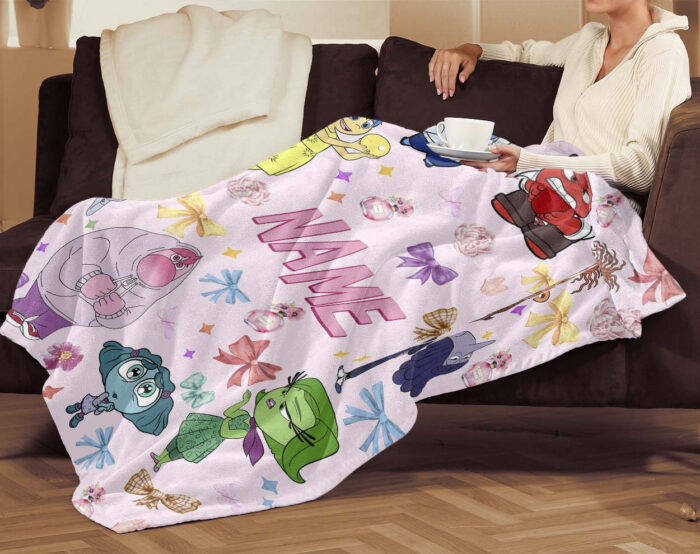 Personalized Inside Out 2 Blanket, Disney Blanket, Custom name Blanket - Image 2