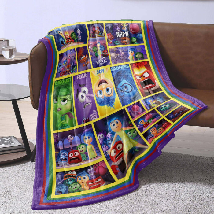 Personalized Inside Out 2 Blanket, Disney Blanket, Custom name Blanket - Image 3