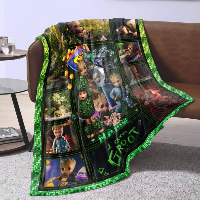 Personalized I Am Groot Blanket, Groot Blanket, Custom name Marvel Blanket - Image 2