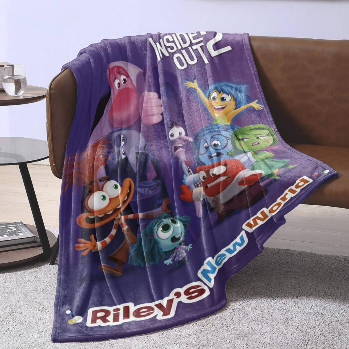 Personalized Inside Out 2 Blanket, Disney Blanket, Custom name Blanket - Image 2