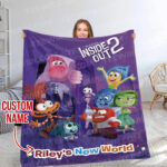 Personalized Inside Out 2 Blanket, Disney Blanket, Custom name Blanket