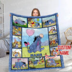 Personalized Eeyore Lovers Blanket, Winnie-the-Pooh Blanket, Custom name Eeyore Blanket