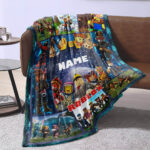 Personalized Roblox Blanket, Roblox Birthday Blanket, Custom name Gamer Blanket - Image 2