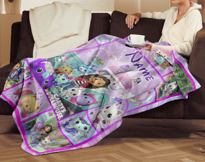 Personalized Gabby's Dollhouse Blanket, Custom name Blanket - Image 2