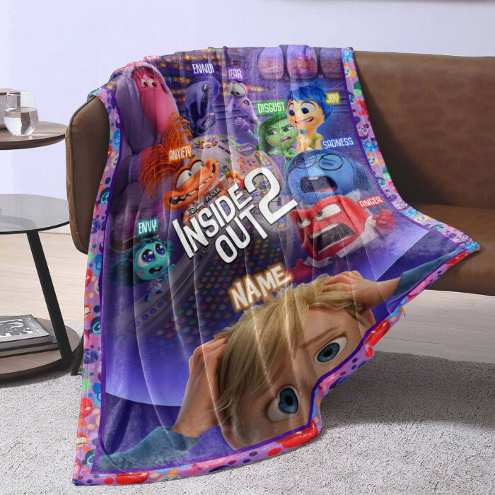 Personalized Inside Out 2 Blanket, Disney Blanket, Custom name Blanket - Image 3