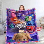 Personalized Inside Out 2 Blanket, Disney Blanket, Custom name Blanket