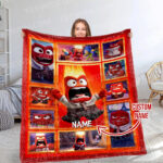 Personalized Disney Anger Inside Out Blanket, Inside Out 2 Movie 2024, Custom name Anger Blanket