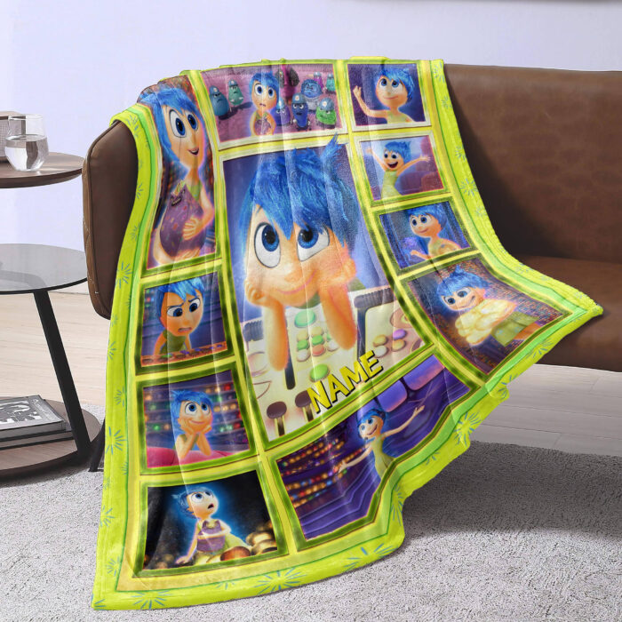 Personalized Disney Joy Inside Out Blanket, Inside Out 2 Movie 2024, Custom name Joy Blanket - Image 2