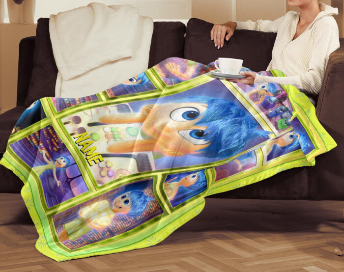 Personalized Disney Joy Inside Out Blanket, Inside Out 2 Movie 2024, Custom name Joy Blanket - Image 3
