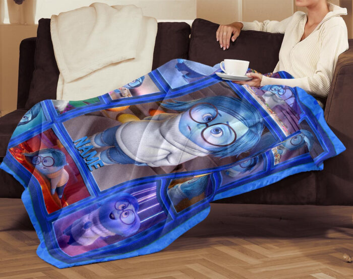 Personalized Disney Sadness Inside Out Blanket, Inside Out 2 Movie 2024, Custom name Sadness Blanket - Image 2