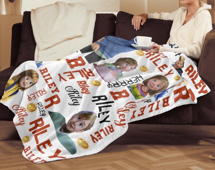 Personalized Disney Riley Inside Out Blanket, Inside Out 2 Movie 2024, Custom name Riley Blanket - Image 2