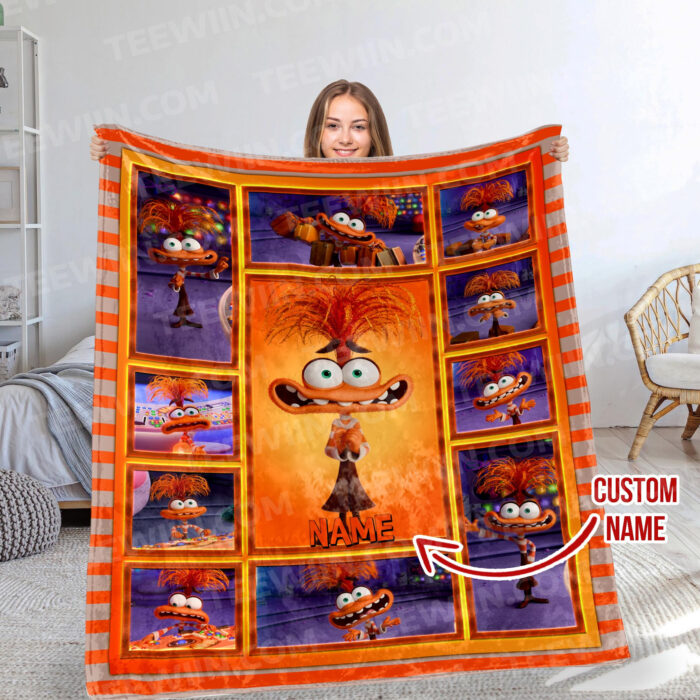 Personalized Disney Inside Out 2 Blanket, Inside Out Character, Custom Name Blanket - Image 2