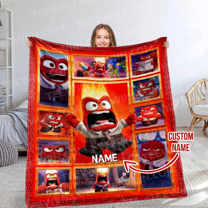 Personalized Disney Inside Out 2 Blanket, Inside Out Character, Custom Name Blanket - Image 6