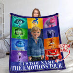 Personalized Disney Inside Out 2 Blanket, The Emotions Tour, Custom Name Blanket