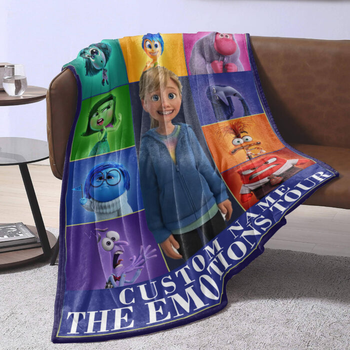 Personalized Disney Inside Out 2 Blanket, The Emotions Tour, Custom Name Blanket - Image 3