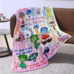 Personalized Disney Inside Out 2 Blanket, It's Okay To Feel All The Feels, Custom Name Blanket - Image 3