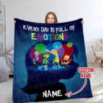 Personalized Disney Inside Out 2 Blanket, Every Day Is Full Of Emotions, Custom Name Blanket