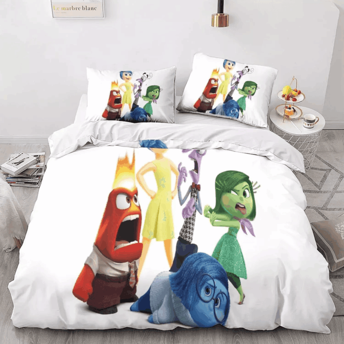 Inside Out Joy Sadness Fear 3D Duvet Cover Fold Hem Bedding Set Pillowcase Quilt Single - Image 9