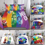 Inside Out Joy Sadness Fear 3D Duvet Cover Fold Hem Bedding Set Pillowcase Quilt Single