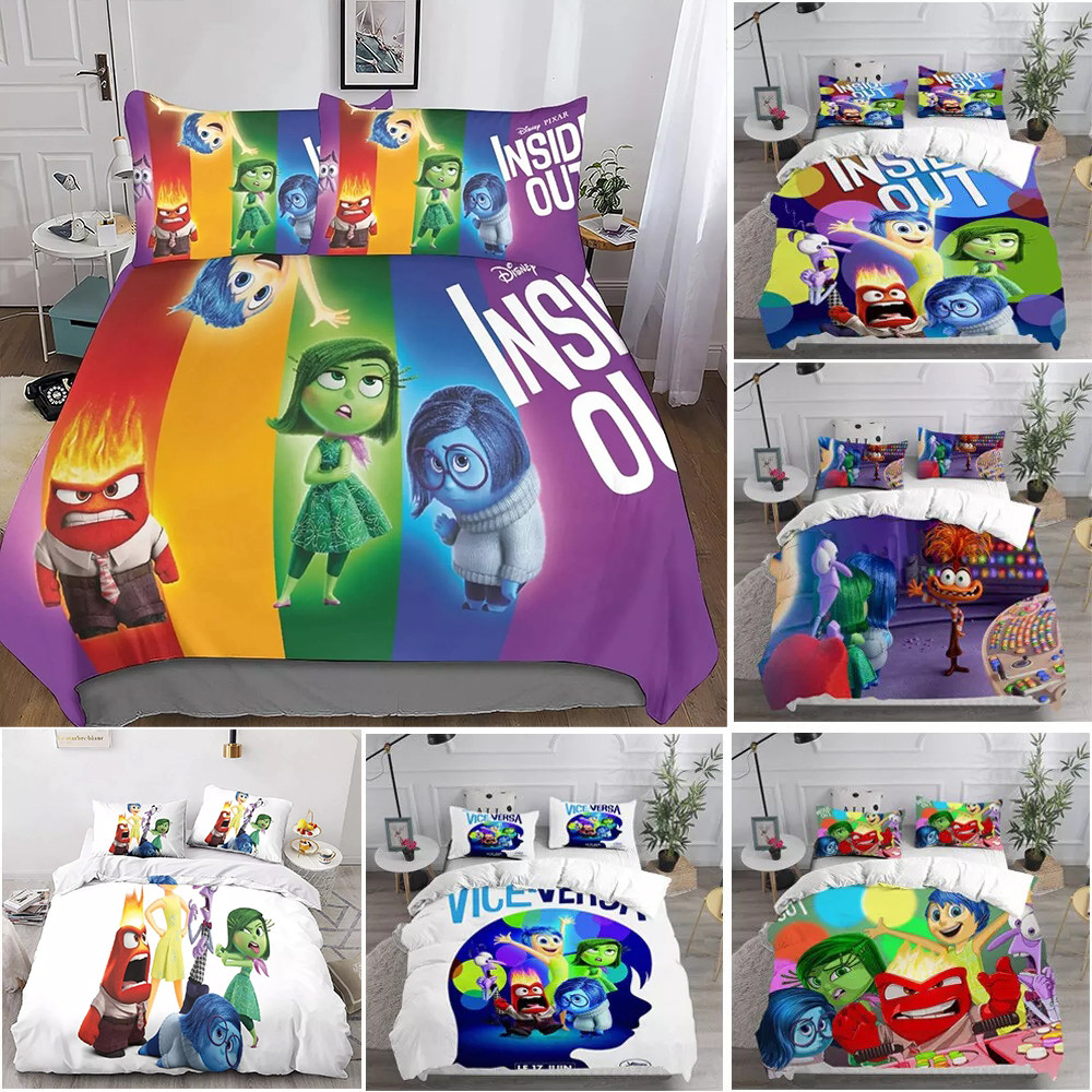 1720512270911.jpg Inside Out Joy Sadness Fear 3D Duvet Cover Fold Hem Bedding Set Pillowcase Quilt Single - Image 1