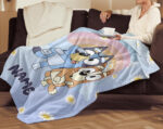 Personalized Bluey Blanket, Bluey Family Soft Cozy Fleece Blankets, Bluey Birthday Blanket, Bluey Family Blanket for Kid - Image 2