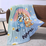 Personalized Bluey Blanket, Bluey Family Soft Cozy Fleece Blankets, Bluey Birthday Blanket, Bluey Family Blanket for Kid - Image 3