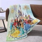 Disney Princess Blanket Soft Gift, Disney Girls Trip Blanket Home Decoration Sofa, Princess Bedding Living Room,Magical Castle Blanket Decor - Image 3