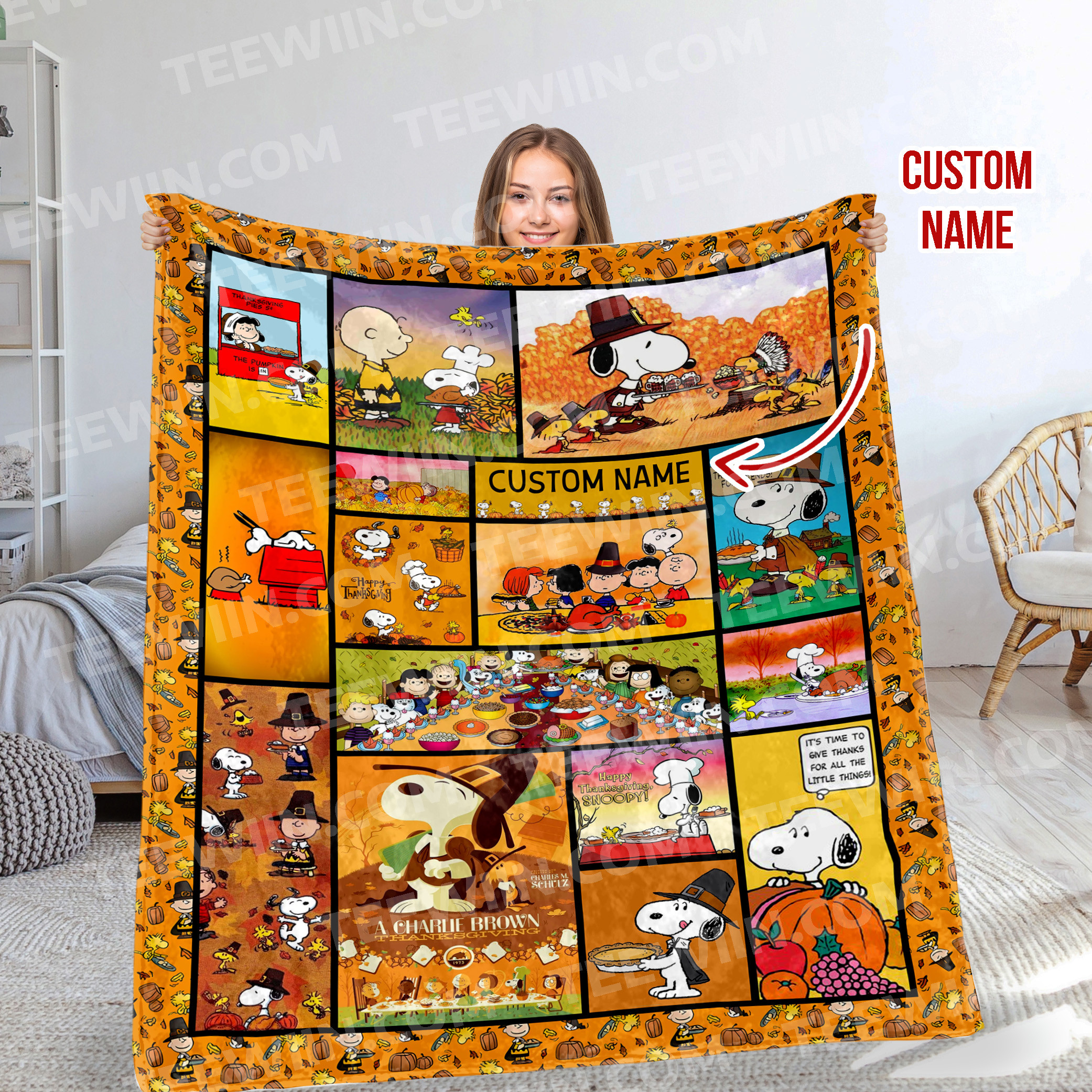 1720595559628.jpg Peanuts Charlie Brown And Friends So Cute Halloween Gift, Peanuts Snoopy Blanket - Image 1