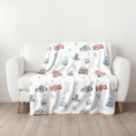 Route 66 Cars Blanket, Kids blanket, Lightning McQueen Blanket, Custom Name Blanket
