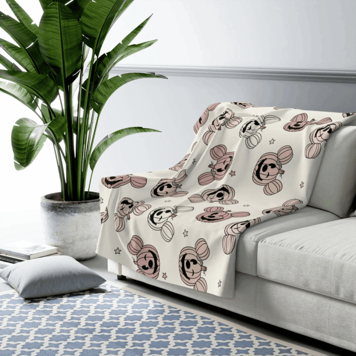 Halloween Disney Blanket, Pumpkin Mickey Mouse Blanket, Spooky Season Blanket - Image 2