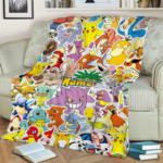 Personalized Name Pokemon Blanket, Anime Blanket, Pikachu Blanket, Custom Name Blanket, Baby Shower Blanket - Image 2