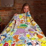 Personalized Name Pokemon Blanket, Anime Blanket, Pikachu Blanket, Custom Name Blanket, Baby Shower Blanket - Image 4