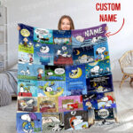 Personalized Snoopy The Peanuts, Custom Name Snoopy Blanket, Baby Shower Blanket