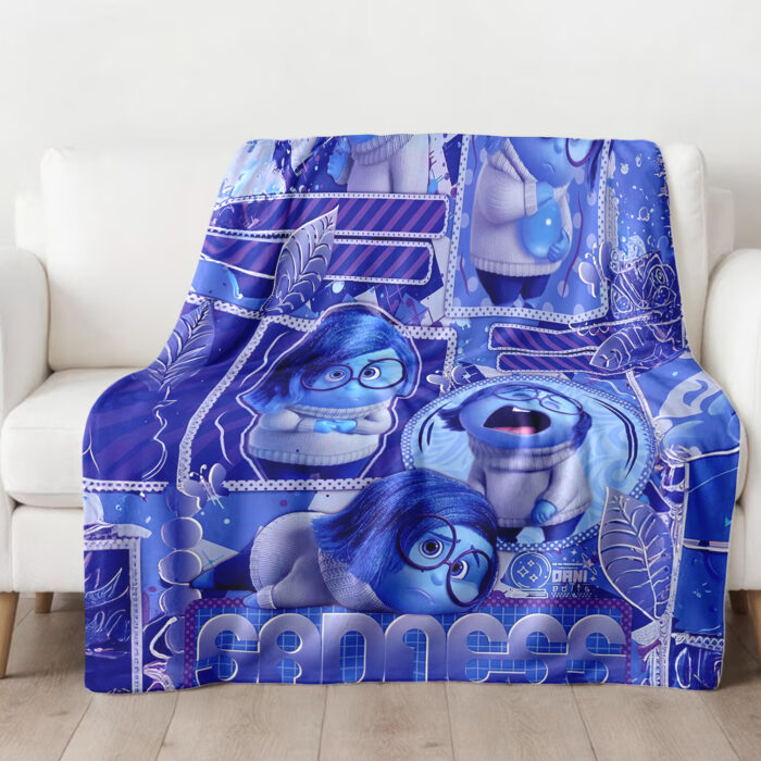 Personalized Disney Sadness Inside Out Blanket, Inside Out 2 Movie 2024, Custom name Sadness Blanket - Image 2