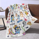 Personalized Bluey Blanket, Bluey Family Soft Blankets, Bluey and Bingo Birthday Blanket, Bluey Family Blanket for Kid - Image 3