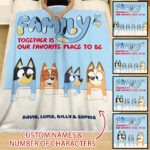 Family Together is Our Favorite Place To Be, Bluey Family Personalized Blanket, Gift for Family