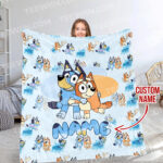 Personalized Bluey Blanket, Bluey Family Soft Blankets, Bluey and Bingo Birthday Blanket, Bluey Family Blanket for Kid - Image 7