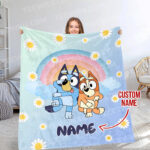 Personalized Bluey Blanket, Bluey Family Soft Blankets, Bluey and Bingo Birthday Blanket, Bluey Family Blanket for Kid - Image 8