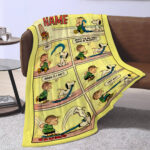 Personalized Snoopy The Peanuts, Custom Name Snoopy Blanket, Baby Shower Blanket - Image 3