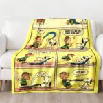 Personalized Snoopy The Peanuts, Custom Name Snoopy Blanket, Baby Shower Blanket - Image 4